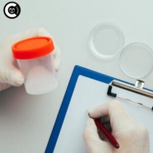 Doctor holding semen analysis report showing viscosity measurements
