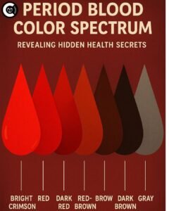 Vibrant period blood color spectrum revealing hidden health secrets - from bright crimson to alarming gray. Understand your body's urgent messages.