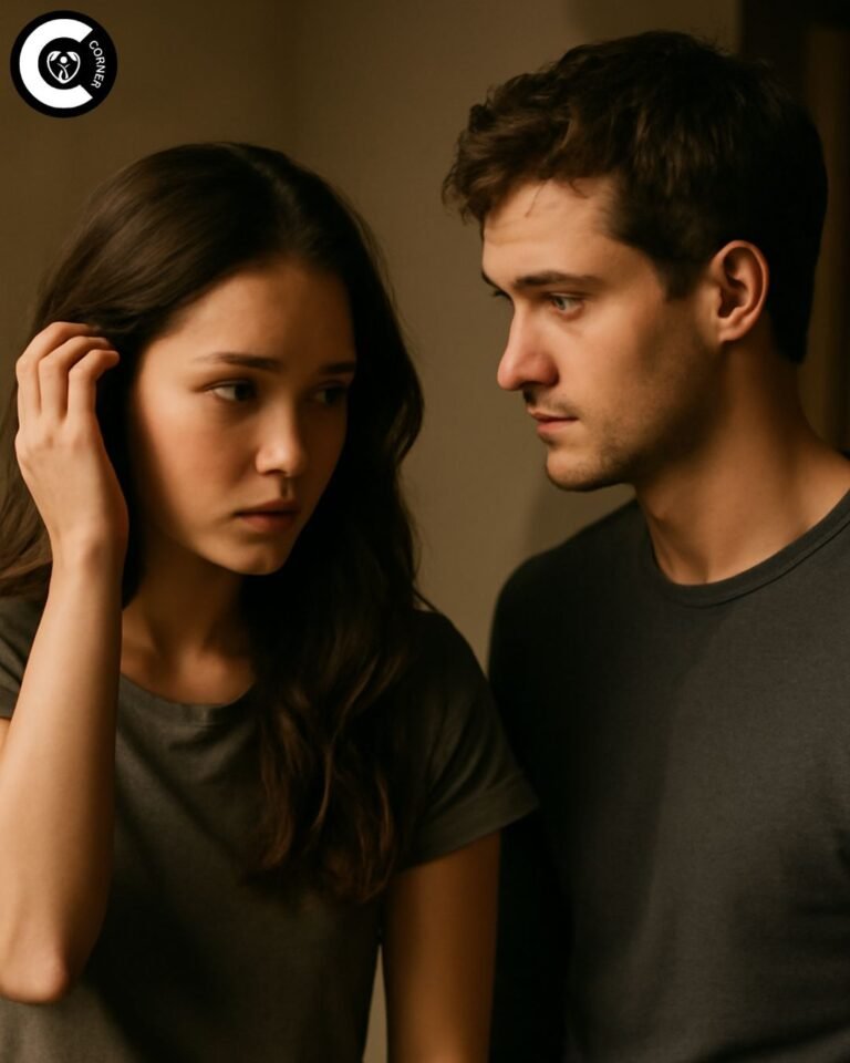 Signs of sexual tension - nervous body language, touching hair, and lingering glances