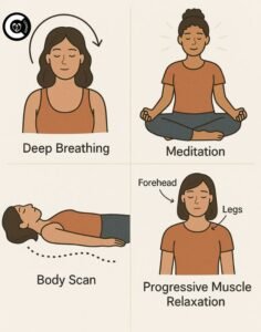 Mindfulness and relaxation techniques for managing PGAD symptoms and reducing stress."