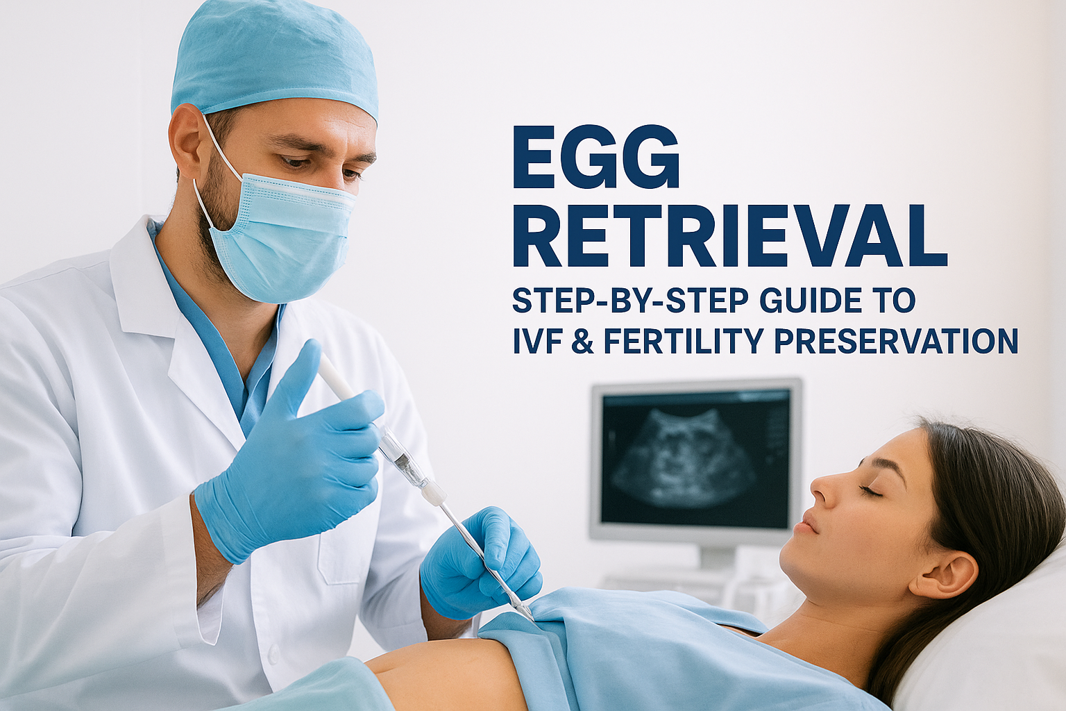 doctor performing egg retrieval procedure in IVF